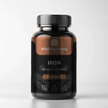 VitalHarmony Geležis 49mg - 90 kapsulių