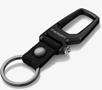 Spigen Carabiner With KeyRing 1 Pack, juodas