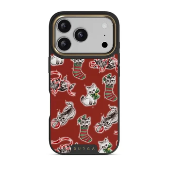 Merry Kitty - iPhone 17 Pro Case, Elite Dark (MagSafe) / Gold