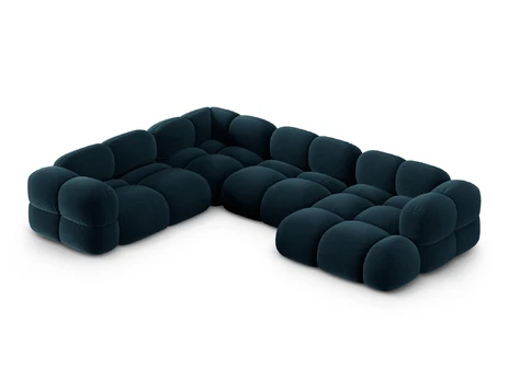 Velvet Panoramic Left Corner Sofa, "Loretto", 5 Seats, 345x250x68 Made in Europe