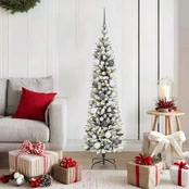Kalėdų medis with Decorative String Lights Balta 150 cm PVC kaina