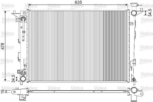 Radiatorius, variklio aušinimas VALEO 733213