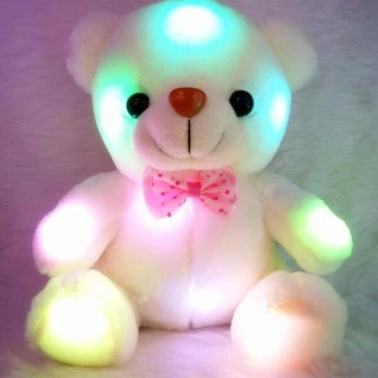 Minkštas pliušinis LED meškiukas, šviečiantis