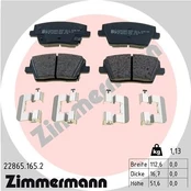 Stabdžių trinkelių rinkinys, diskinis stabdys ZIMMERMANN 22865.165.2 kaina