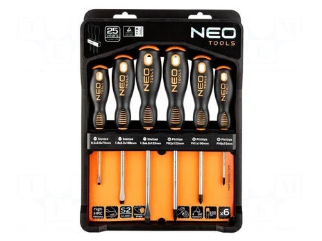 Kit: screwdrivers | Phillips,slot | 6pcs.