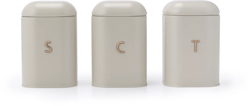 Salter BW13729OEU7 Pebble 3-Piece Canister Set Stone