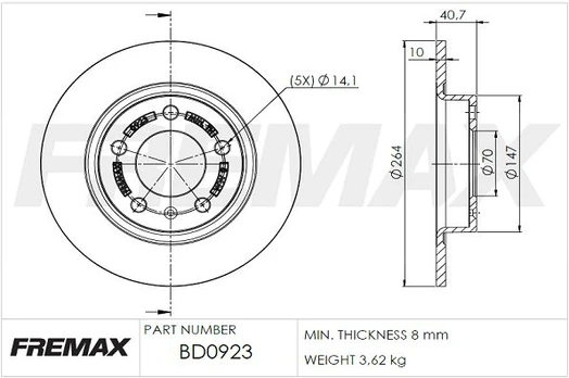 Stabdžių diskas FREMAX BD-0923