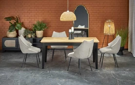 EDMONDO table natural oak / juodas kaina