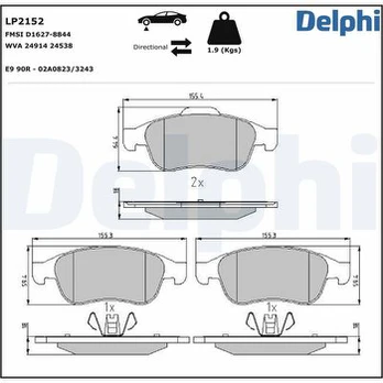 DELPHI LP2152 Brake pad set
