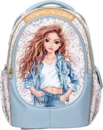 Topmodel - School Backpack FESTIVAL FUN - Cream, Gold, Light Blue