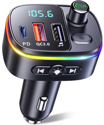 MP3 grotuvas Automobilinis Bluetooth grotuvas, PD / QC3.0, T65
