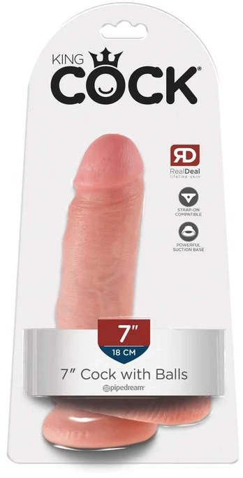 Dildo KING COCK WITH BALLS 7 17,8 cm