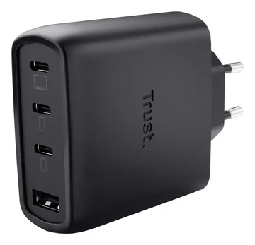 TRUST GaN Nabíječka MAXO 65W, 3xUSB-C,1xUSB-A, juoda