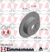 Stabdžių diskas ZIMMERMANN 590.2842.20 kaina