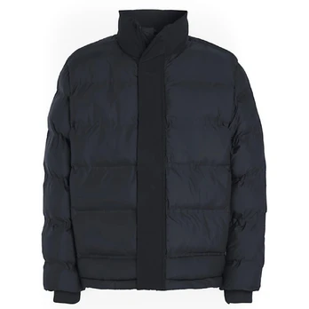 Pūkinė striukė vyrams, Juoda, Mix media quilt jacket
