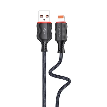 iKaku KSC-807 CHUANDA Fabric body Lightning Charging and data cable 1m Black
