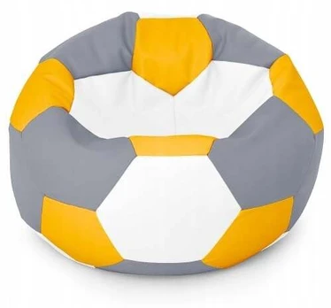 Sėdmaišis Ball XXL, baltas/geltonas/pilkas