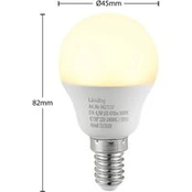 "Lindby" LED lempa E14 G45 4,5W 3000K opalinė, 10 vnt