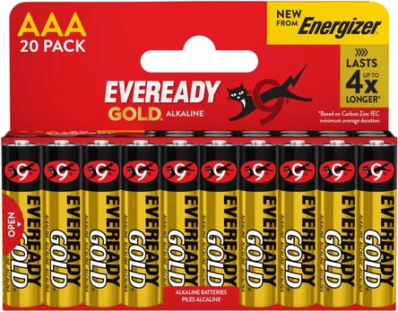 Energizer Baterija EVEREADY GOLD iš ENERGIZER, AAA, LR03, 1,5V, DHP20 EU, 20 vnt.