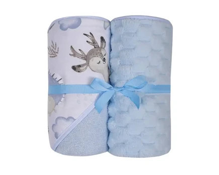 Set - Bathing cover + blanket - 547 - size 100x100 / 80x90 - BLUE