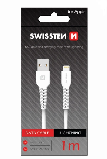 Swissten USB - Lightning 1.0m balta