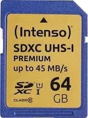 SDXC 64GB Intenso Premium C10 UHS-I 45MB/s
