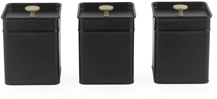 Salter BW14370 Alchemy 3-Piece Canister Set, Juodas