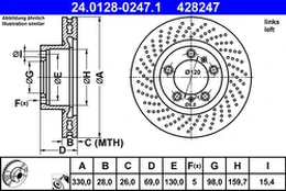 ATE 24.0128-0247.1 Brake Disc