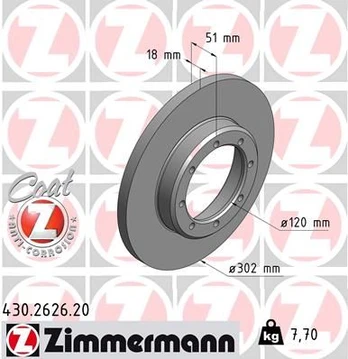 Stabdžių diskas ZIMMERMANN 430.2626.20