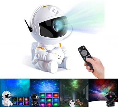 Dėklas Blun Sitting Astronout 360 degree Rotate Head Star Sky & Nebula projector with Remote Baltas