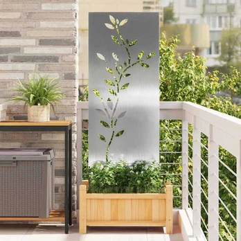 Sodo dekoratyvinis skydas Sidabro 50 x 140 cm