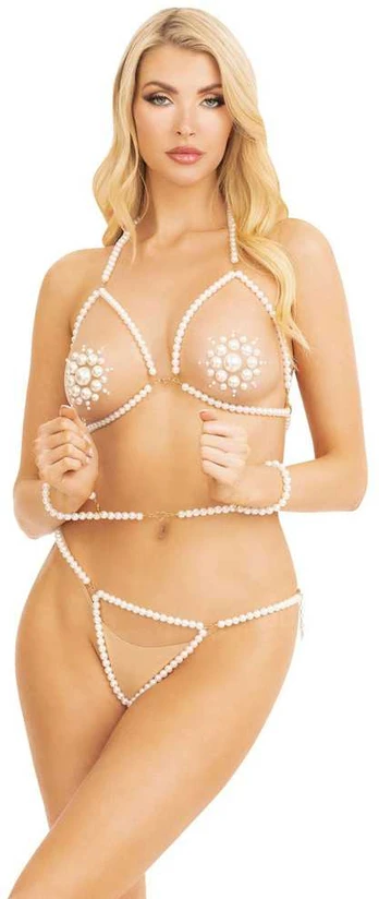 Kink Atviro kaušelio liemenėlė, g-string, rankogaliai
