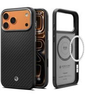 Dėklas Spigen Enzo Aramid "T" Mag MagSafe do iPhone 17 Pro juoda sidabrinė