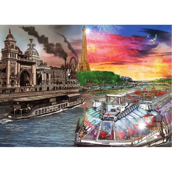 Ravensburger dėlionė „Paryžius: tada ir dabar“, 1000 det.