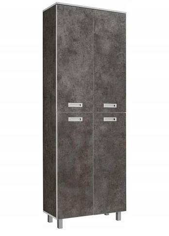 Aukšta didelė spinta Tim, tamsus betonas, 80 cm