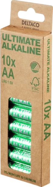 Elementai DELTACO AA (LR6), 1,5 V, 10 vnt. / ULT-LR6-10P kaina