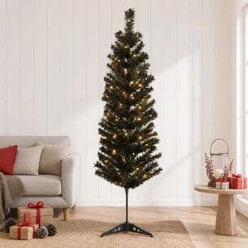 Dirbtinis lieknas Kalėdų medis 150 cm 150 LED Šilta balta