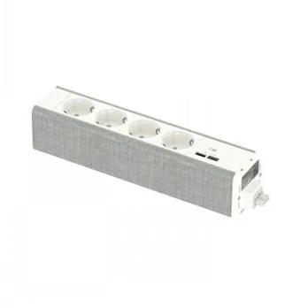 SCHNEIDER ELECTRIC UNICA SYSTEM+ MOD.UNIT 4XSCHUKO+USBA/C Baltas/Pilkas