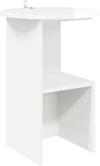 Šoninis stalas Itin blizgi balta Ø 39,5 x 55 cm