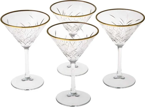 Komplet 4 kieliszków do martini Timeless Gold 230 ml PASABAHCE
