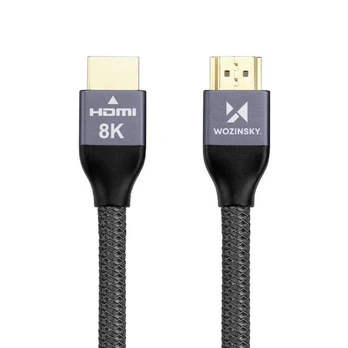 Kabelis Wozinsky WHDMI-20 Hdmi 2.1 Braided Cable HDMI 2.0, HDMI 2.1, 2 m, sidabro