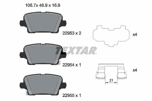 TEXTAR 2295301 Brake pad set