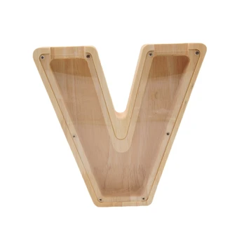 Medinė taupyklė "Raidė-V", 18 cm