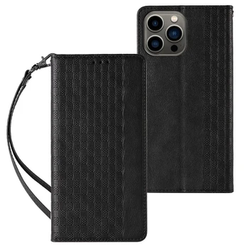 Hurtel Magnet Strap dėklas su dirželiu skirtas iPhone 14 Plus, juodas