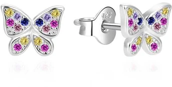 Agato Playful sidabrinis earrings Butterflies AGT-E210PC