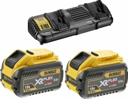 Dewalt DCB132 rinkinkys: 2x9,0 Ah akumuliatoriai + įkroviklis