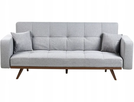 Beliani Trivietė sofa-lova HJULBY Pilka