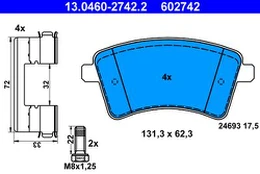 ATE 13.0460-2742.2 Brake pad set