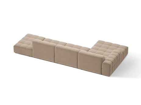 Velvet Left Corner Sofa, "Chicago", 5 Seats, 348x167x78 Made in Europe