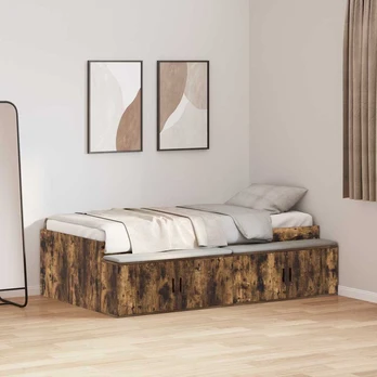 Lova Saugojimo lovos rėmas Rūkytas ąžuolas 80x200 cm